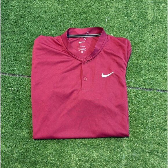 Nike polo mens medium red blade collar lighweight breathable short sleeve RK - Picture 1 of 10